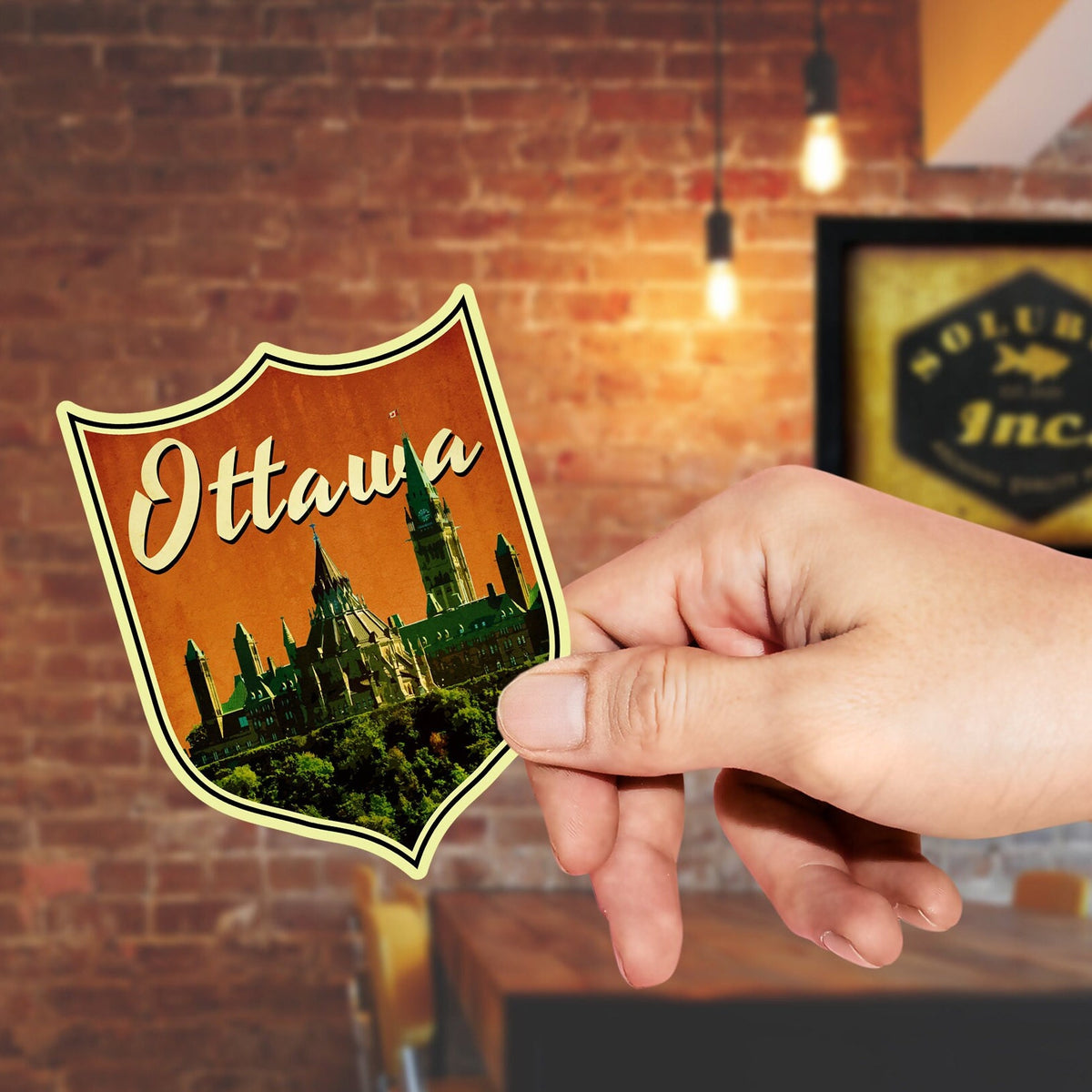 Ottawa Canada travel sticker, vintage style decal for suitcase, luggage, laptop or water bottle