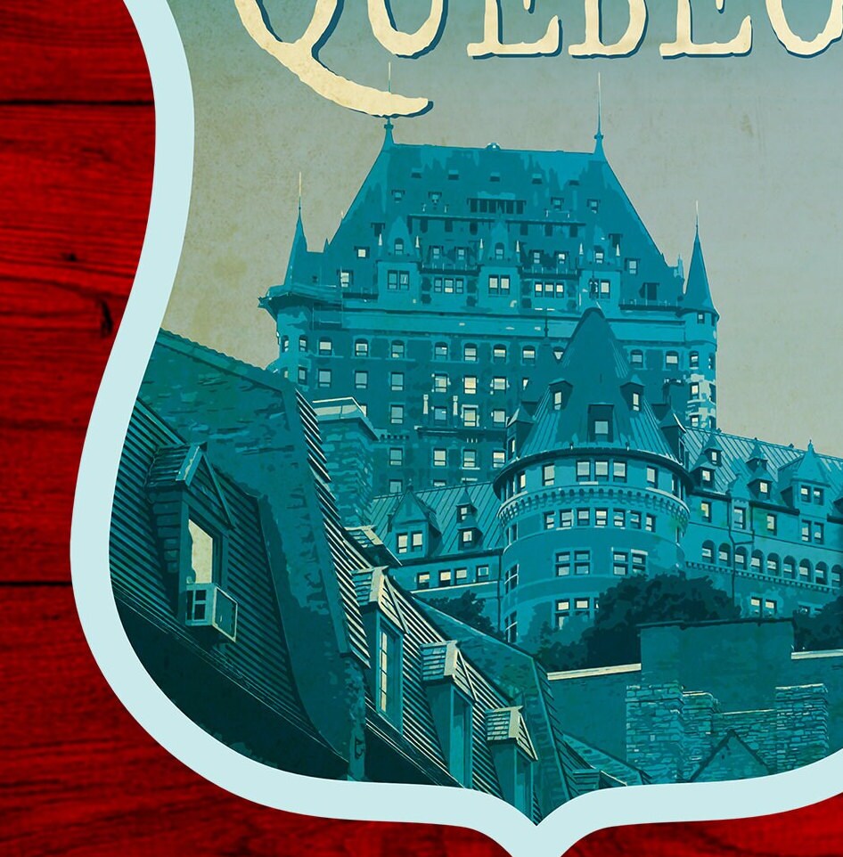 Québec travel sticker, vintage style decal for suitcase, luggage, laptop or water bottle