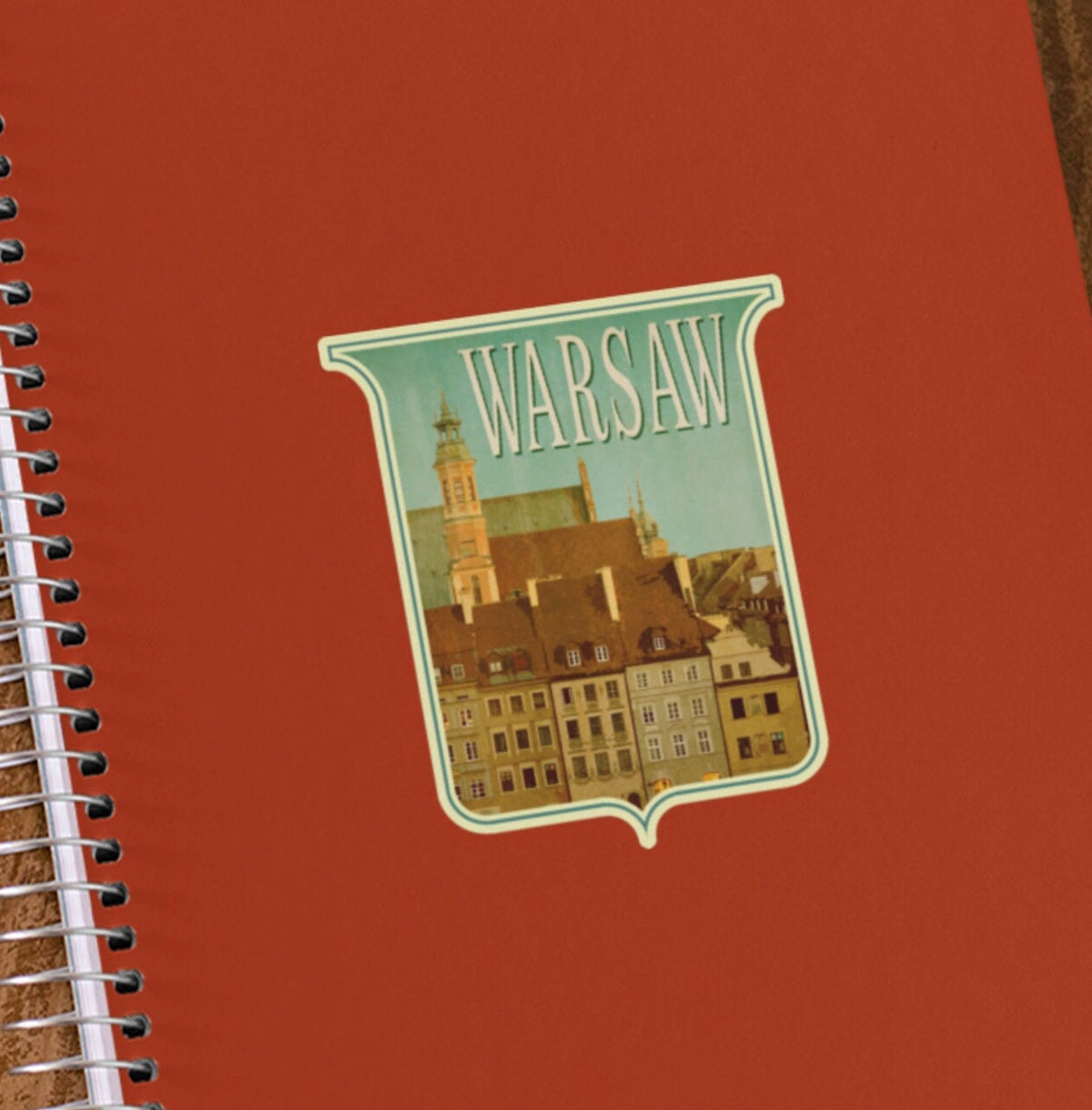 Warsaw Poland Travel Sticker: Vintage Suitcase Decal