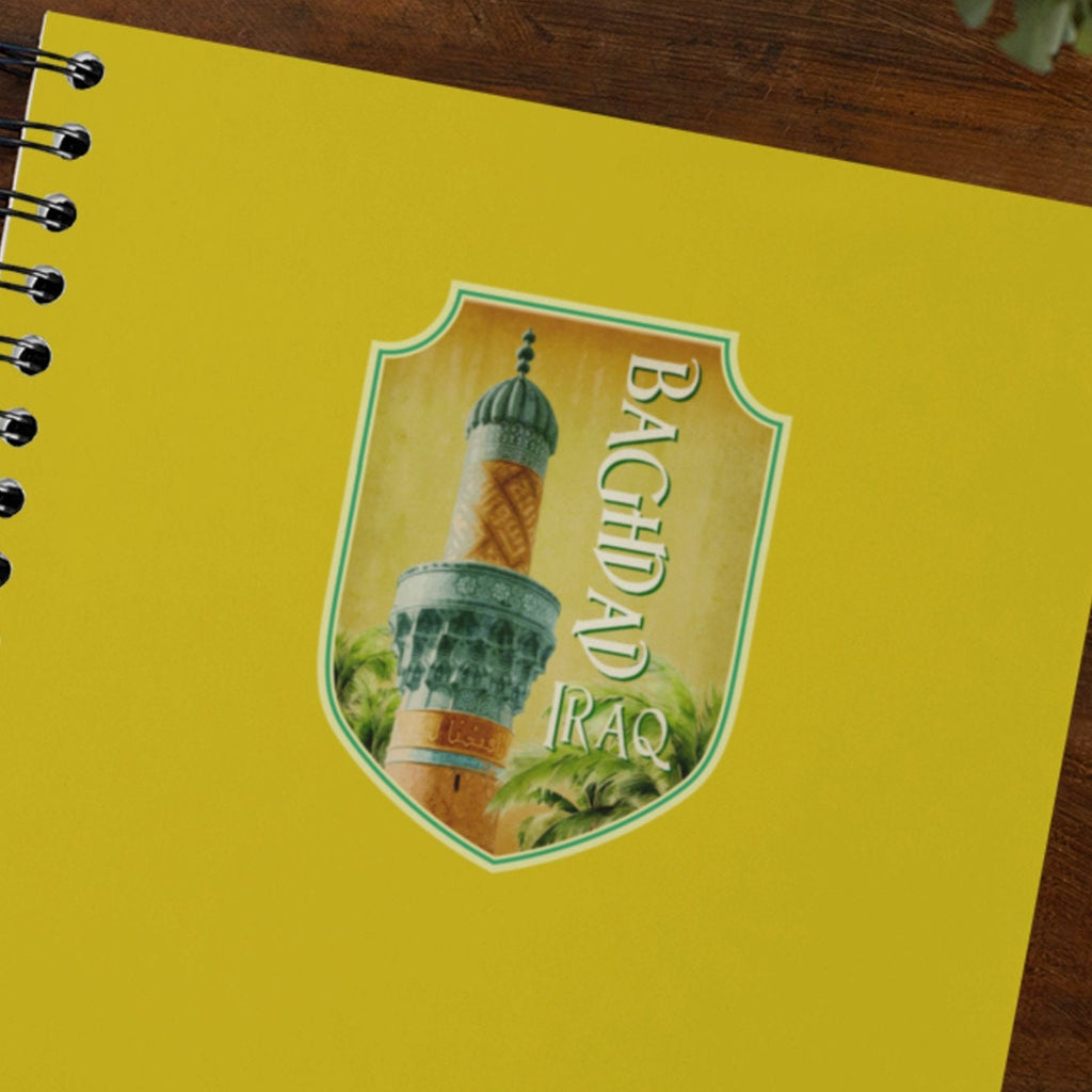 Baghdad travel sticker, vintage style decal for suitcase, luggage, laptop or water bottle