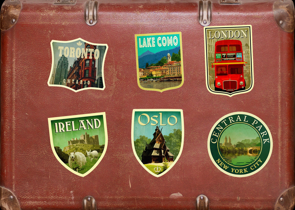Oslo Norway Travel Sticker: Vintage Suitcase Decal