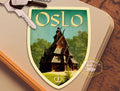 Oslo Norway Travel Sticker: Vintage Suitcase Decal