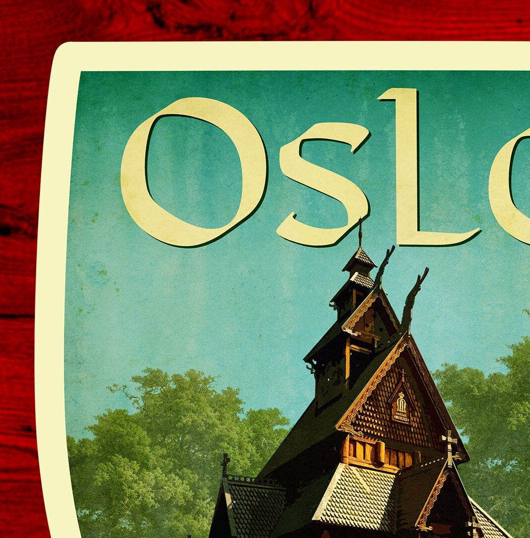 Oslo Norway Travel Sticker: Vintage Suitcase Decal