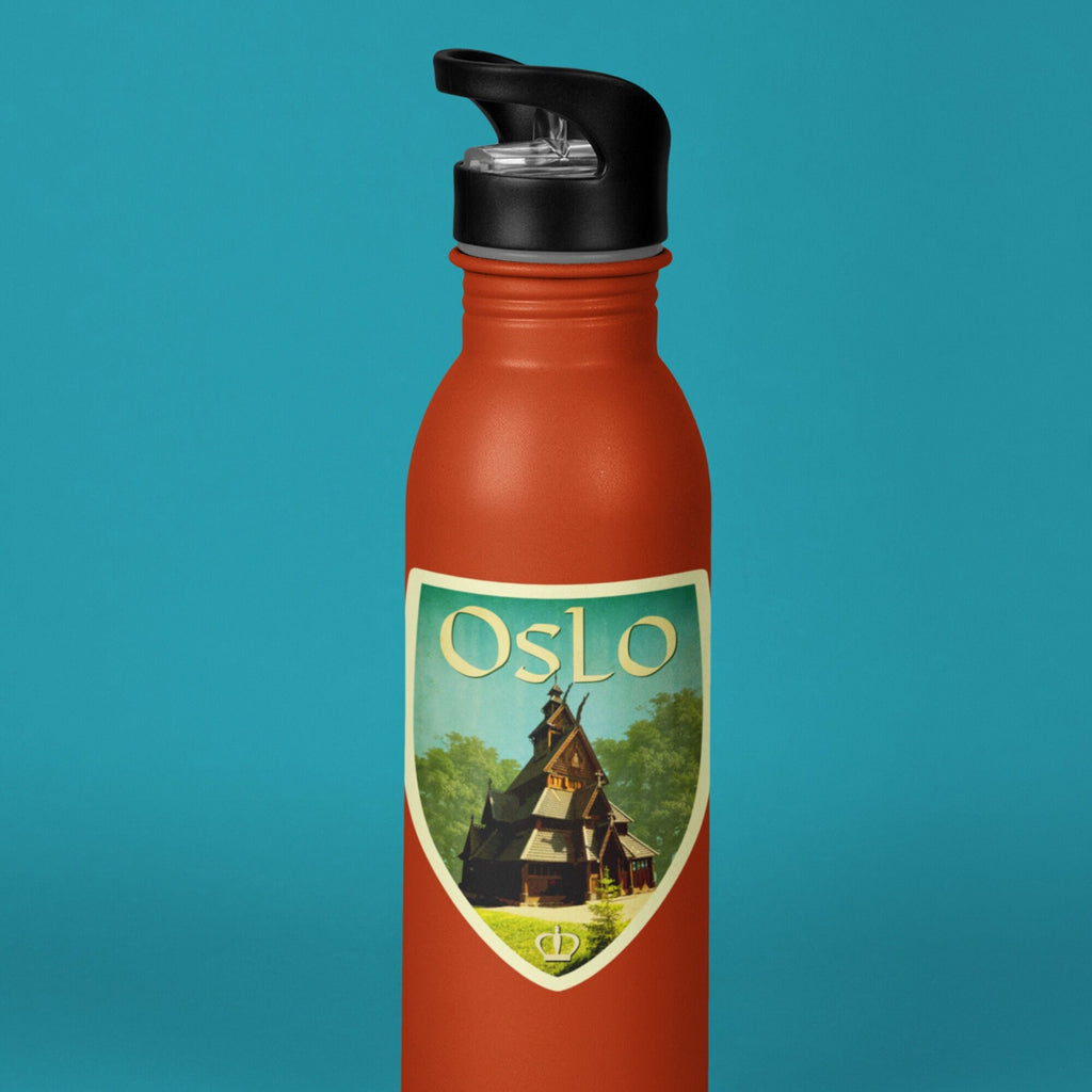 Oslo Norway Travel Sticker: Vintage Suitcase Decal