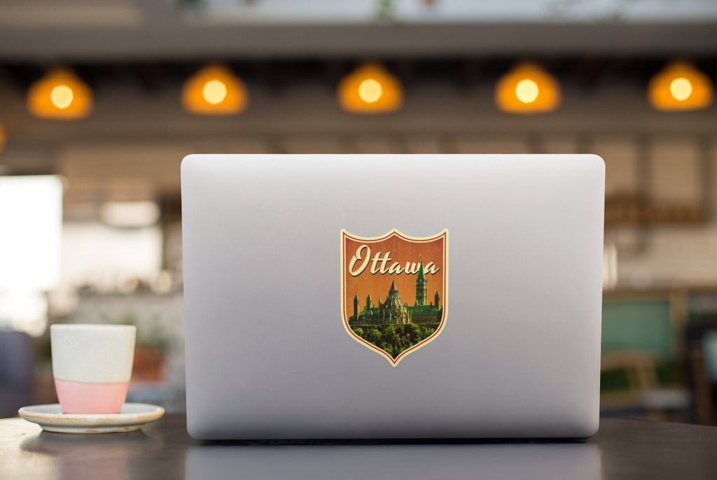 Ottawa Canada travel sticker, vintage style decal for suitcase, luggage, laptop or water bottle