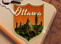 Ottawa Canada travel sticker, vintage style decal for suitcase, luggage, laptop or water bottle