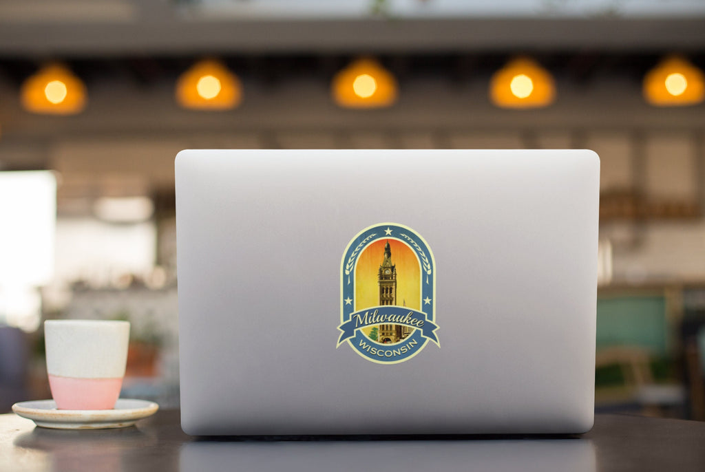 Milwaukee travel sticker, vintage style decal for suitcase, luggage, laptop or water bottle