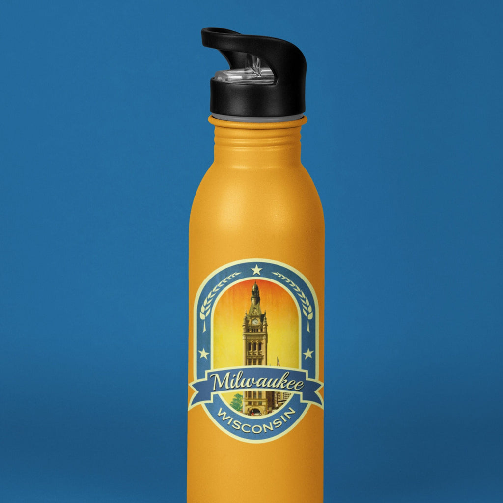 Milwaukee travel sticker, vintage style decal for suitcase, luggage, laptop or water bottle