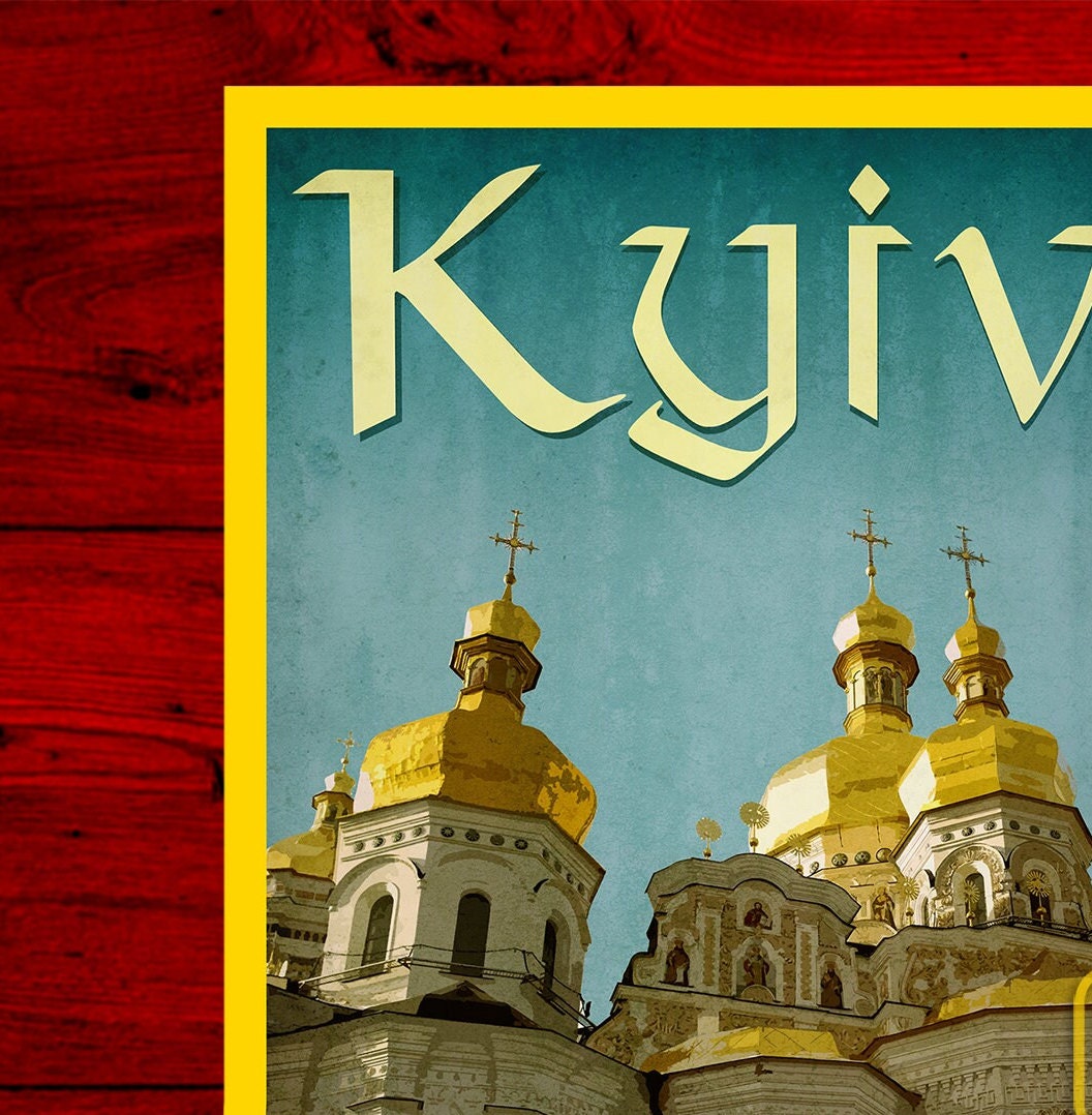 Kyiv Pechersk Lavra Ukraine Sticker, Vintage Travel Gift