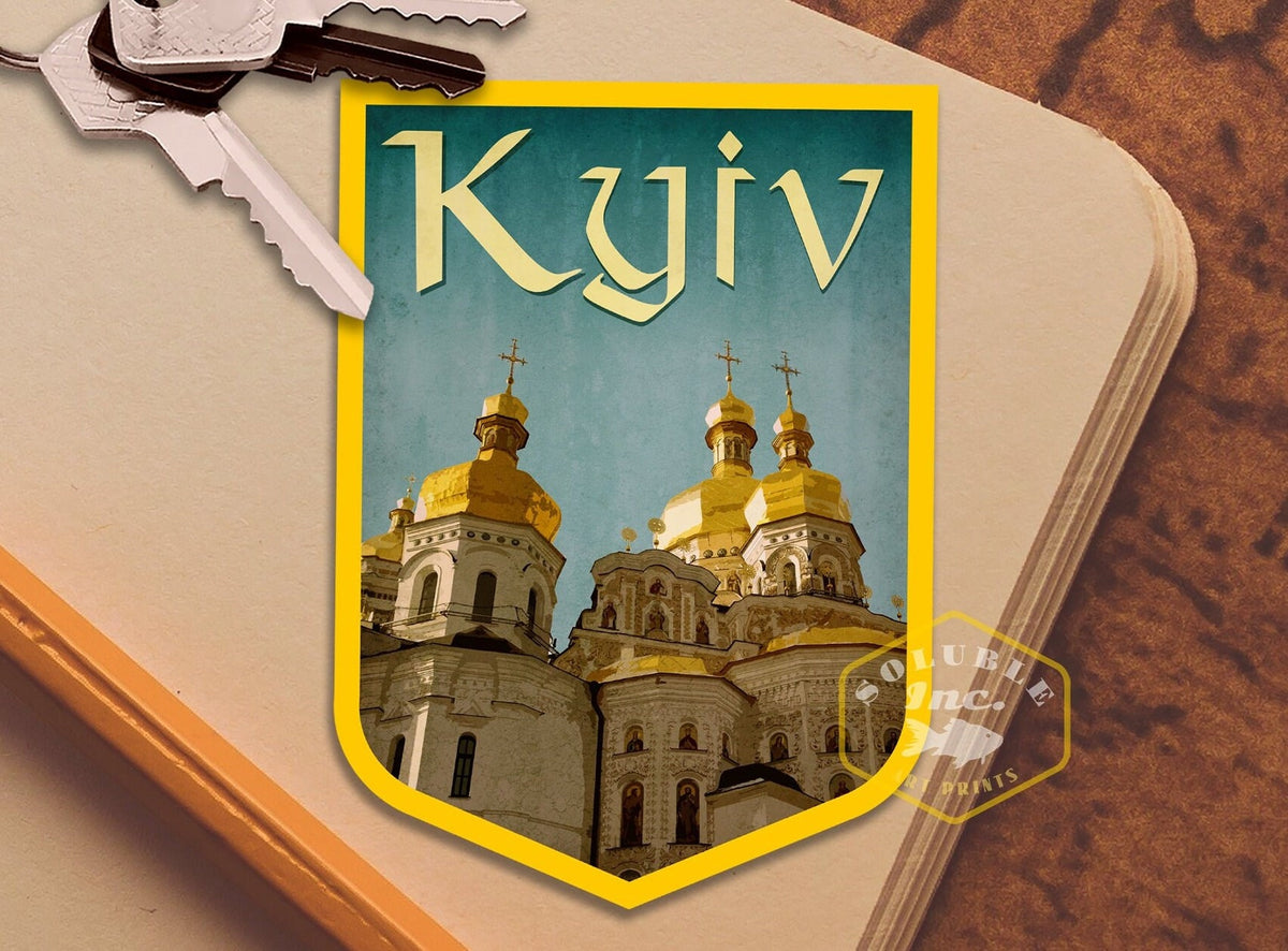 Kyiv Pechersk Lavra Ukraine Sticker, Vintage Travel Gift