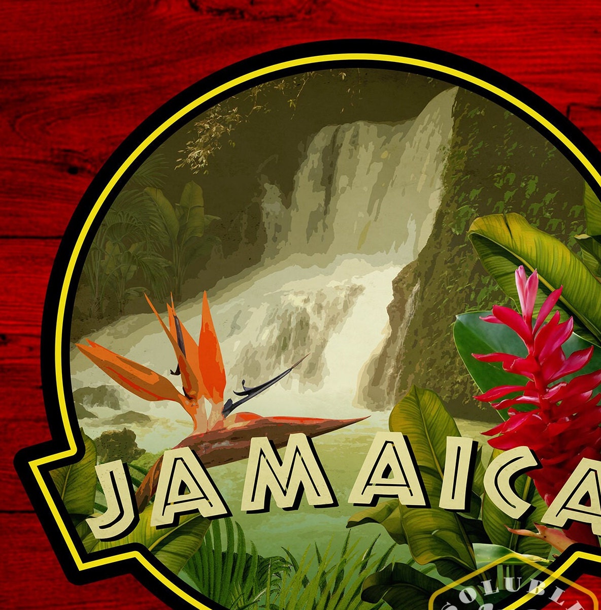 Jamaica travel sticker, vintage style decal for suitcase, luggage, laptop or water bottle