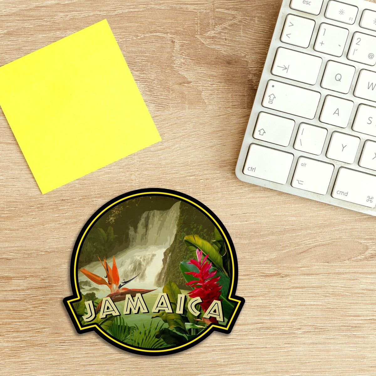 Jamaica travel sticker, vintage style decal for suitcase, luggage, laptop or water bottle