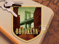 Brooklyn travel sticker, vintage style decal for suitcase, luggage, laptop or water bottle