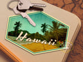 Hawaii travel sticker, vintage style decal for suitcase, luggage, laptop or water bottle