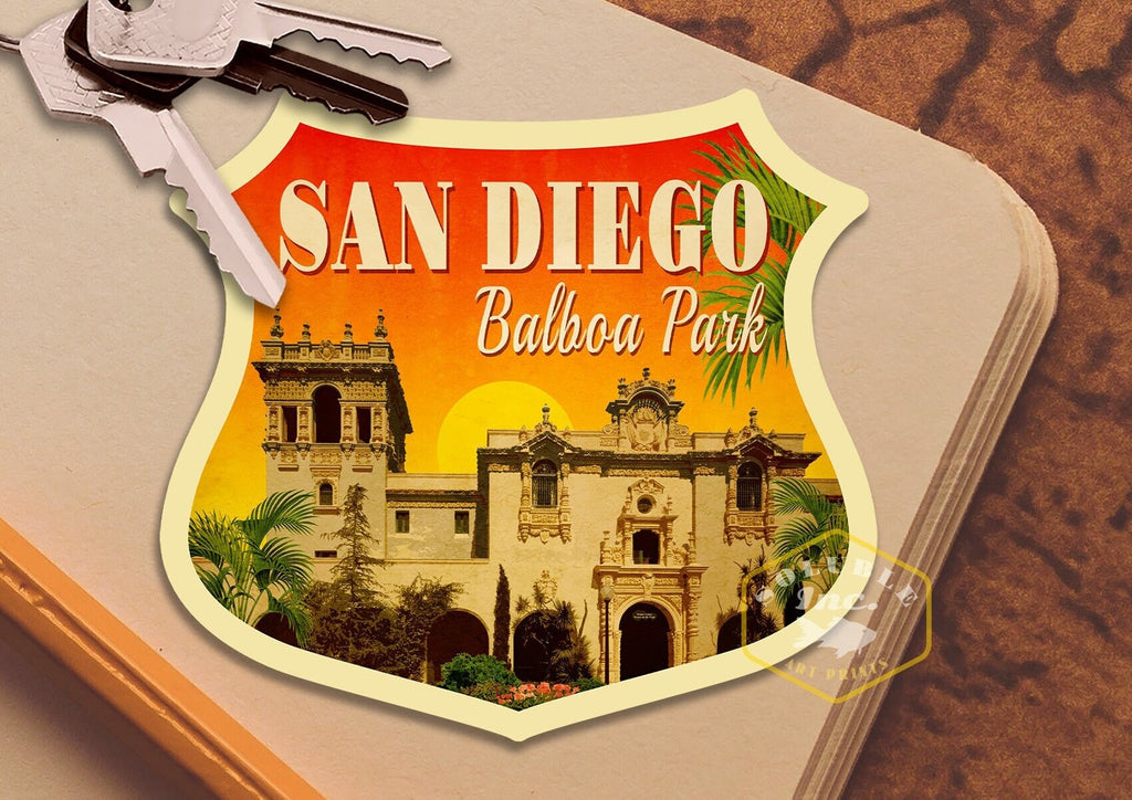 San Diego Sticker: Retro Balboa Park Travel Decal