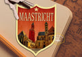 Maastricht Netherlands Travel Sticker: Vintage Suitcase Decal