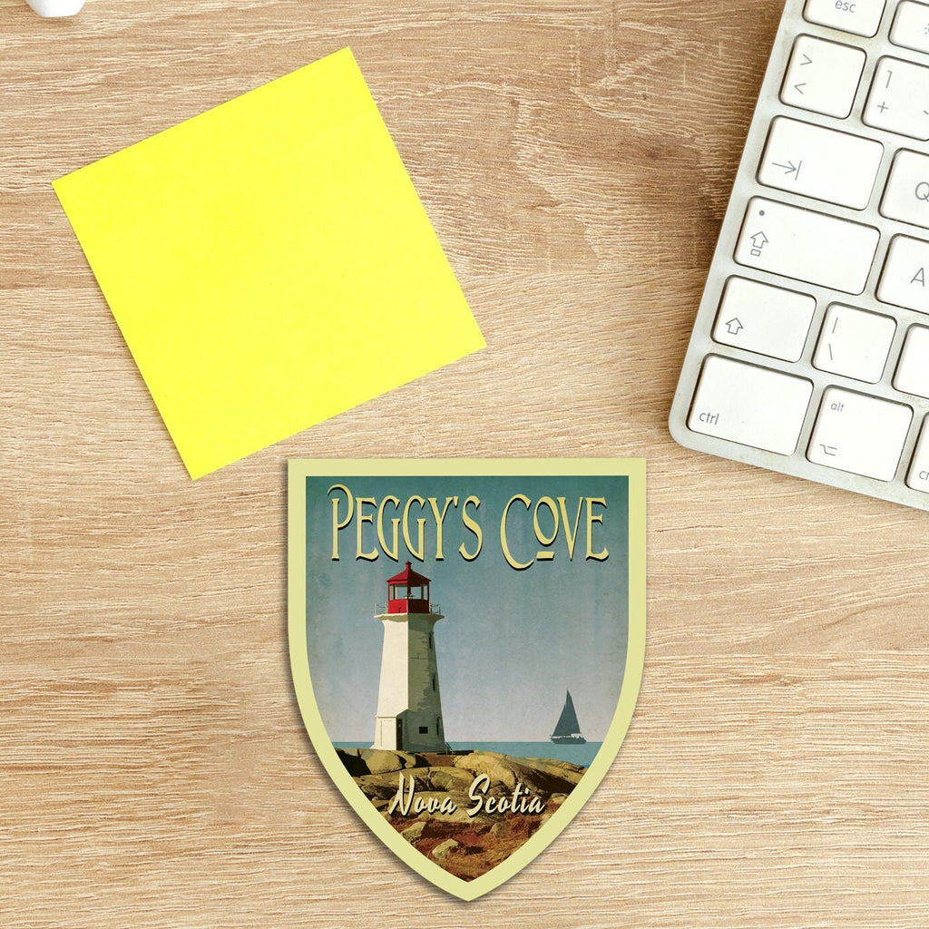 Peggy's Cove travel sticker, vintage style decal for suitcase, luggage, laptop or water bottle