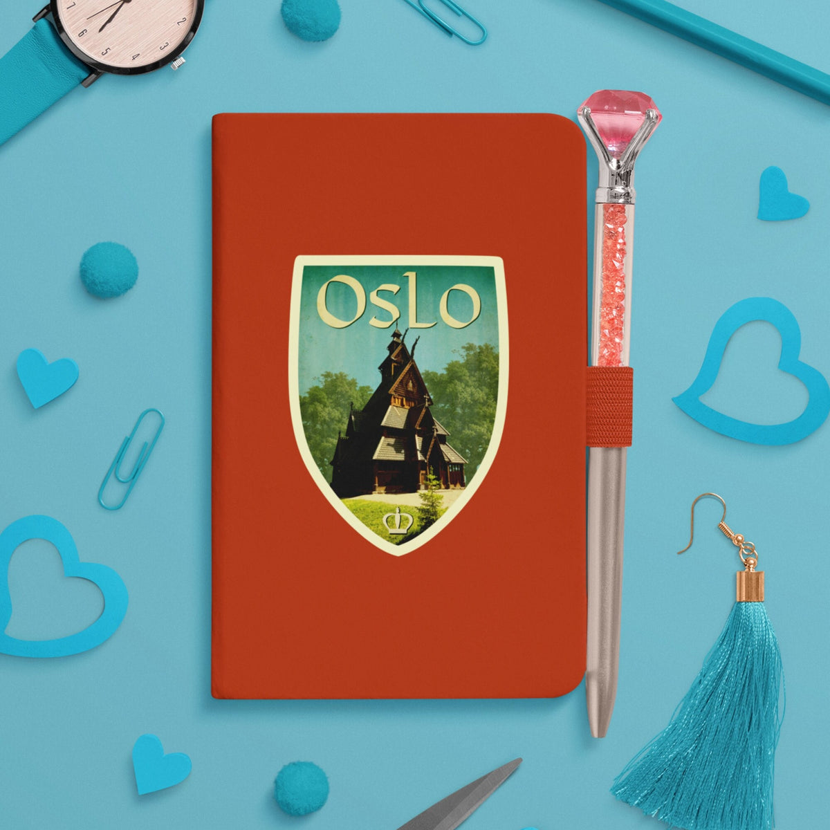 Oslo Norway Travel Sticker: Vintage Suitcase Decal