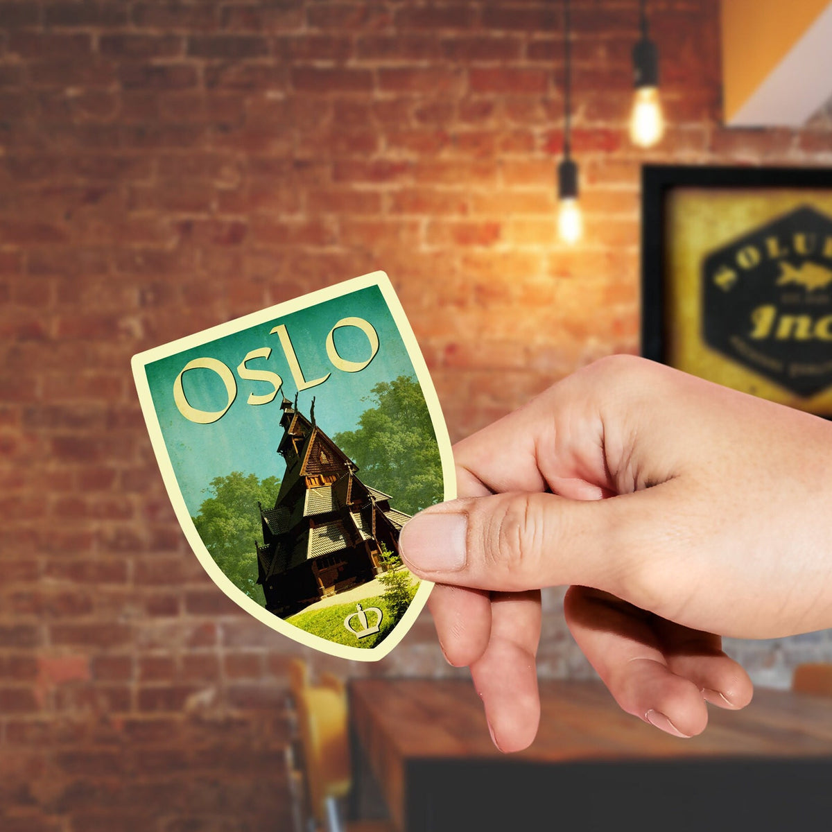 Oslo Norway Travel Sticker: Vintage Suitcase Decal