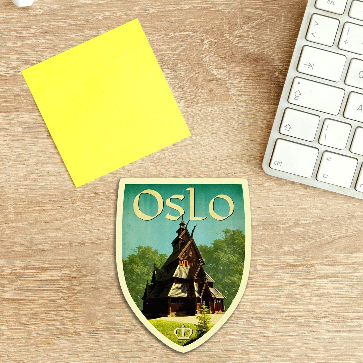 Oslo Norway Travel Sticker: Vintage Suitcase Decal