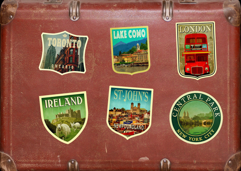 St John's Newfoundland Travel Sticker: Vintage Suitcase Decal