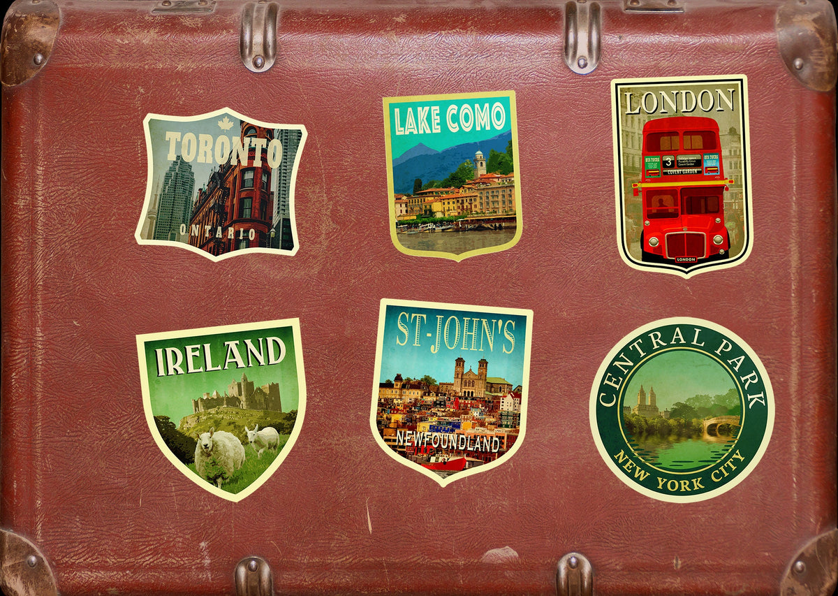 St John's Newfoundland Travel Sticker: Vintage Suitcase Decal