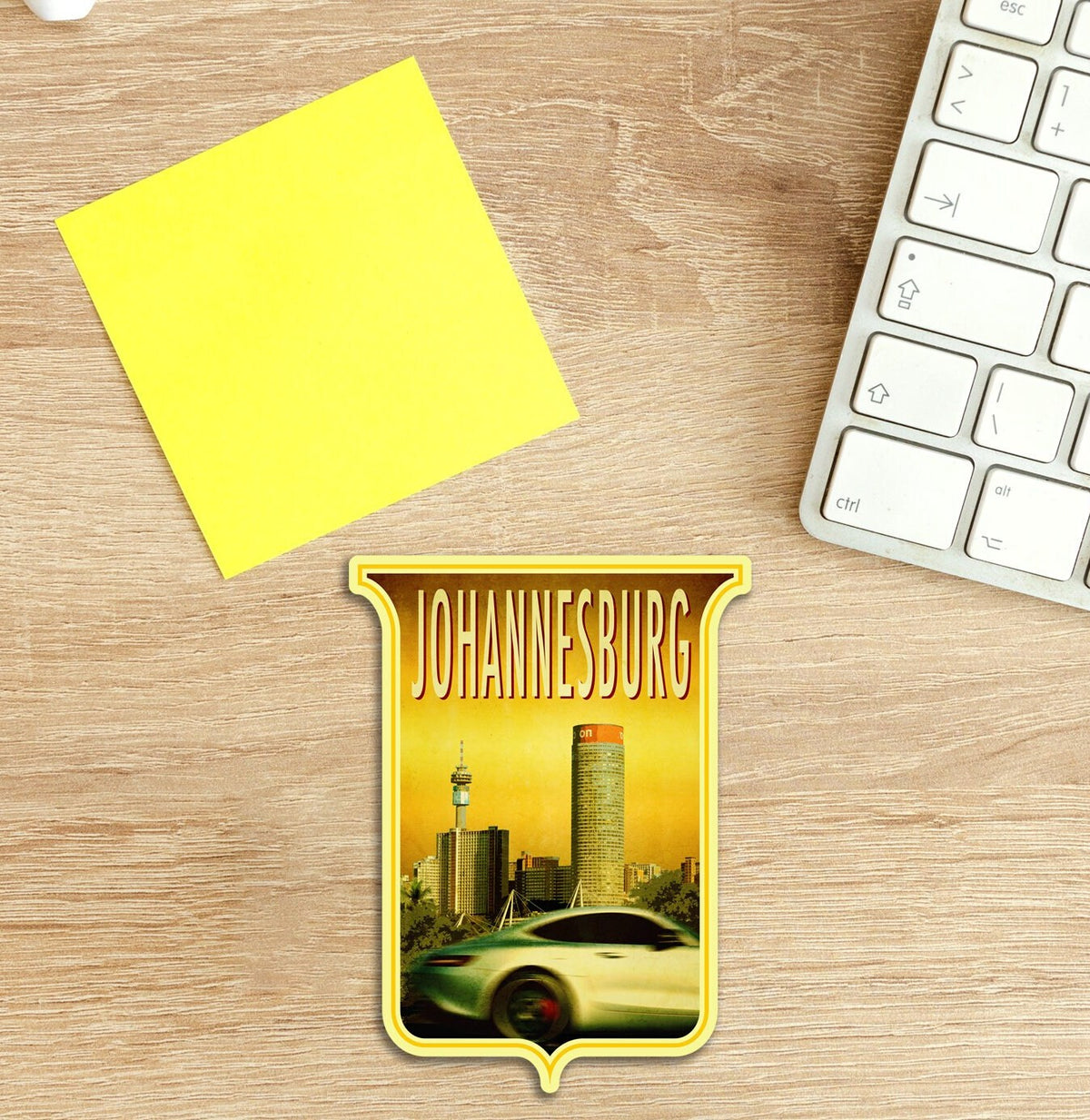 Johannesburg South Africa Vintage Travel Sticker: Suitcase, Laptop Decal