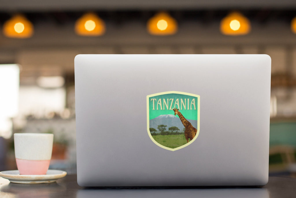 Tanzania travel sticker, vintage style decal for suitcase, luggage, car, laptop or water bottle