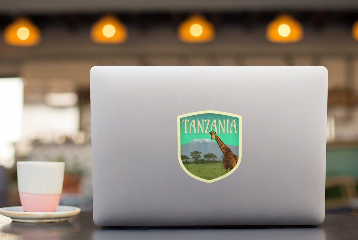 Tanzania travel sticker, vintage style decal for suitcase, luggage, car, laptop or water bottle