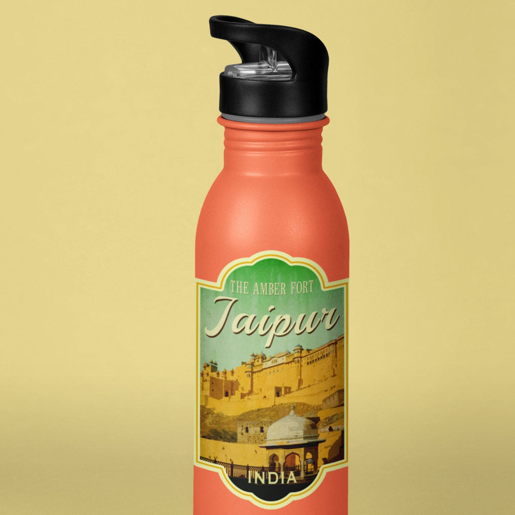 Jaipur India Travel Sticker: Vintage Suitcase Luggage Decal