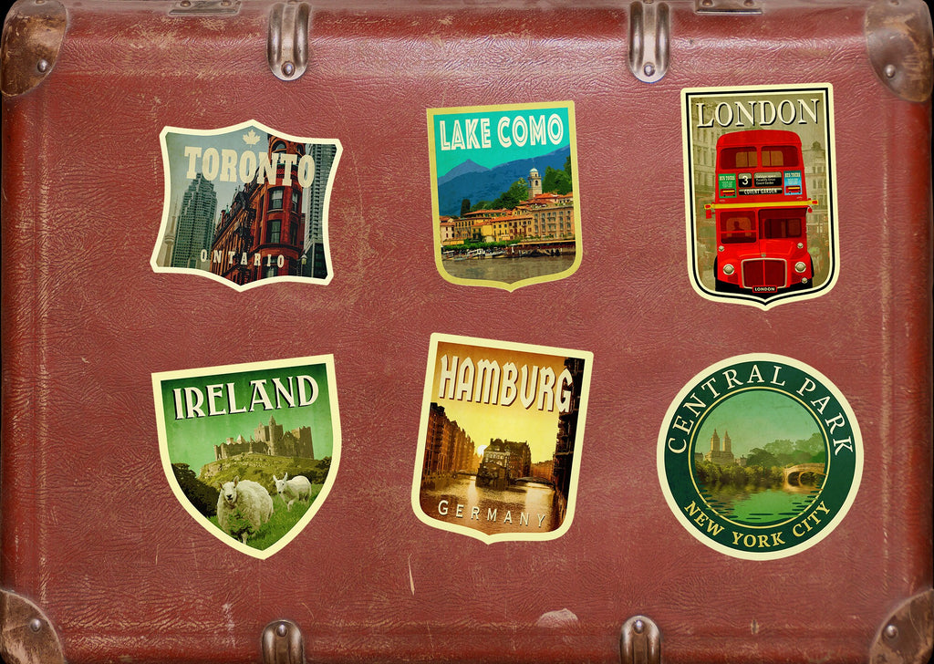 Hamburg Germany Travel Sticker: Vintage Suitcase Decal