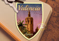 Valencia Spain Travel Sticker: Vintage Suitcase Decal