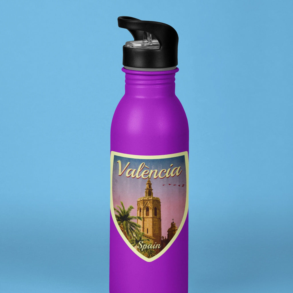 Valencia Spain Travel Sticker: Vintage Suitcase Decal