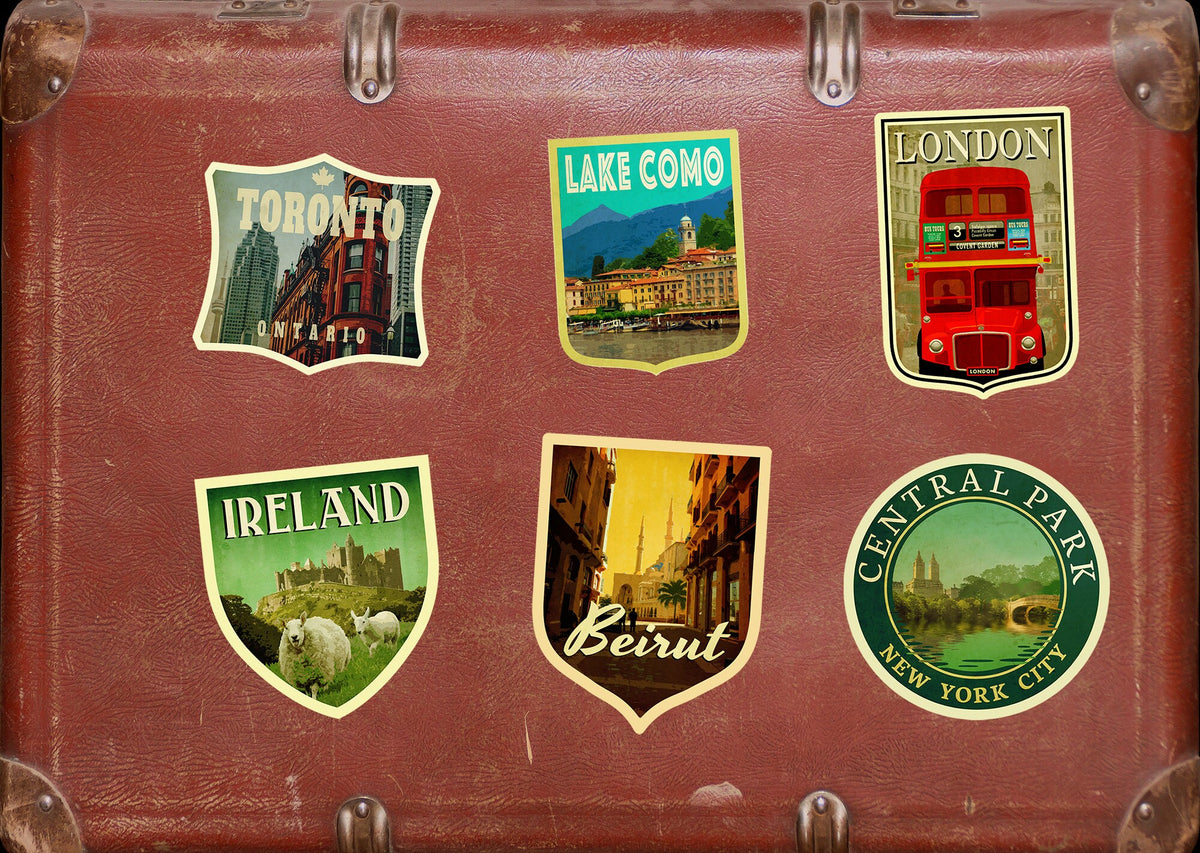 Beirut Lebanon travel sticker, vintage style decal for suitcase, luggage, laptop or water bottle