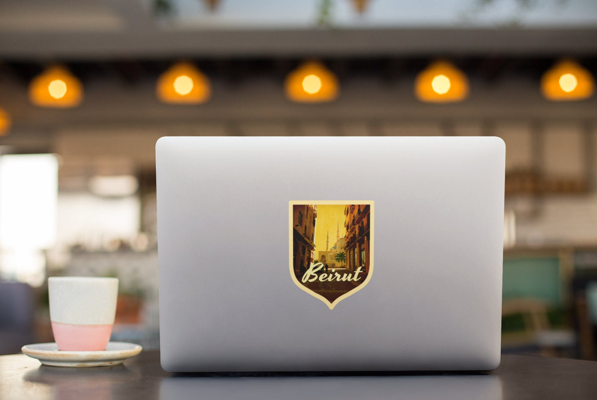 Beirut Lebanon travel sticker, vintage style decal for suitcase, luggage, laptop or water bottle