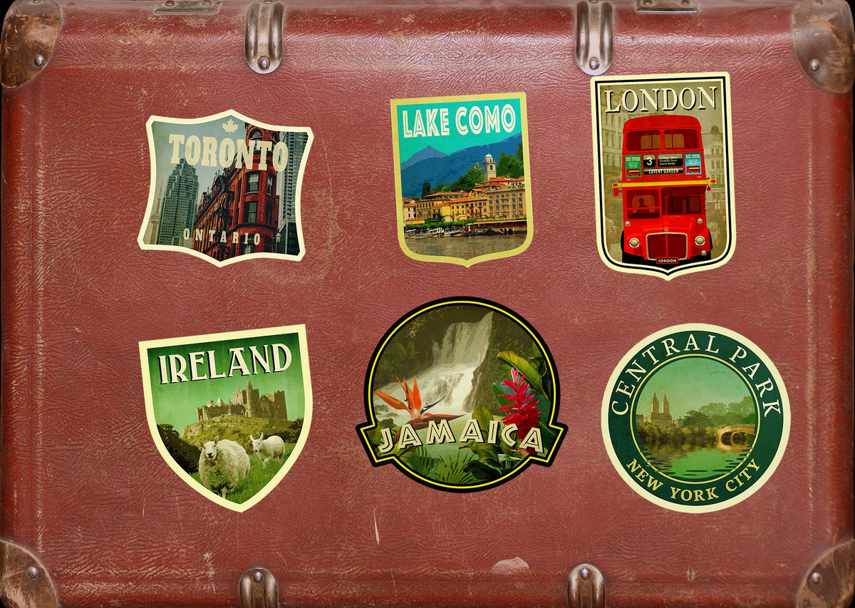 Jamaica travel sticker, vintage style decal for suitcase, luggage, laptop or water bottle