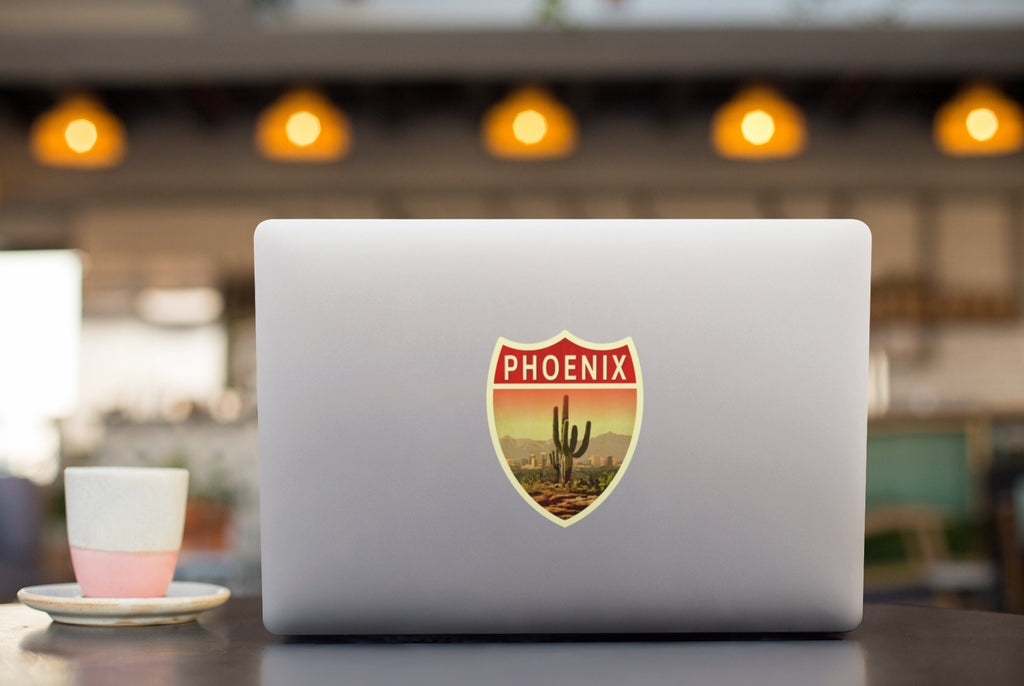 Phoenix Arizona travel sticker, vintage style decal for suitcase, luggage, laptop or water bottle