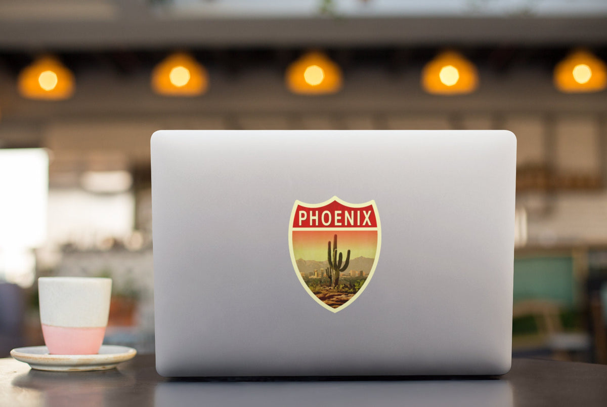 Phoenix Arizona travel sticker, vintage style decal for suitcase, luggage, laptop or water bottle