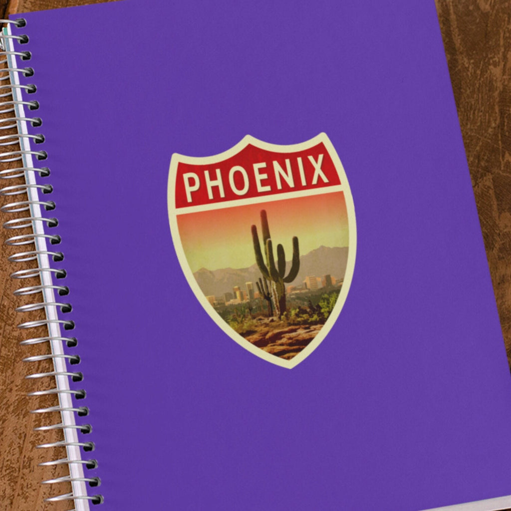 Phoenix Arizona travel sticker, vintage style decal for suitcase, luggage, laptop or water bottle