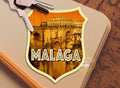 Malaga Spain Travel Sticker: Vintage-Style Luggage Decal