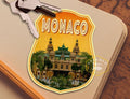 Monaco Travel Sticker: Vintage Suitcase Luggage Decal