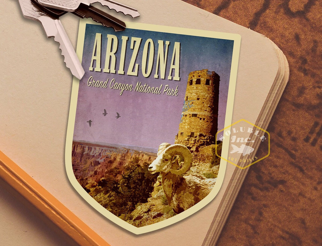 Grand Canyon Sticker: Arizona Vintage Travel Decal