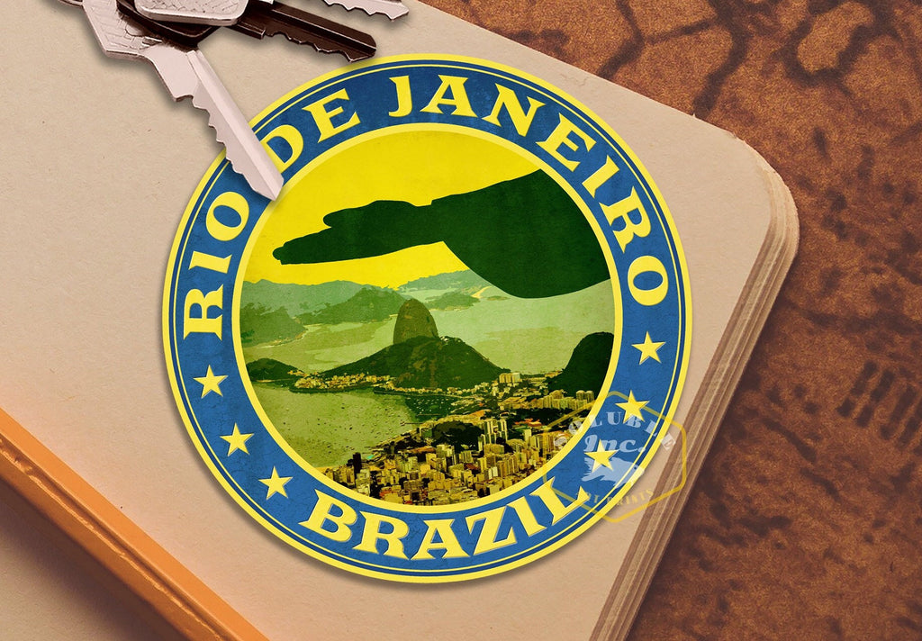Rio de Janeiro Travel Sticker: Vintage Brazil Luggage Decal