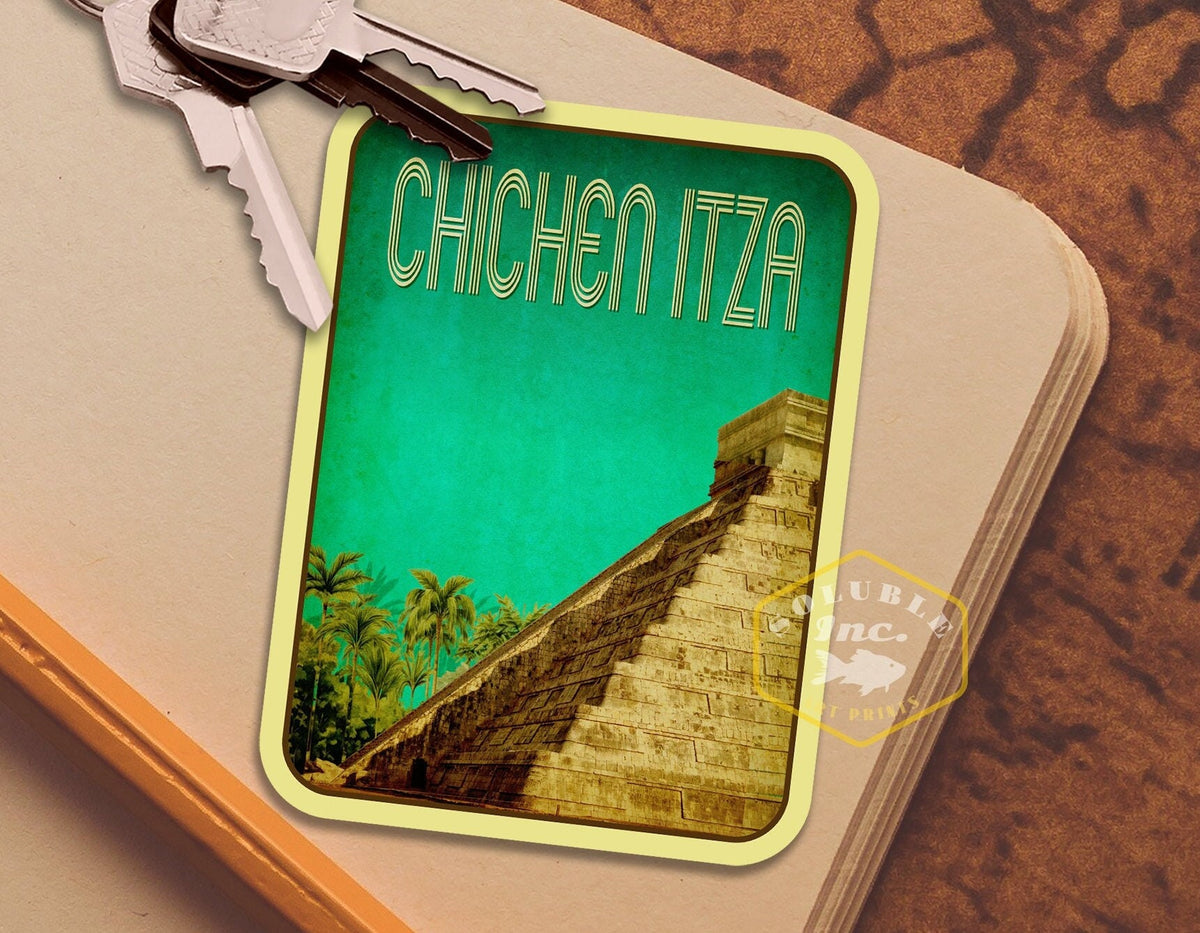 Chichen Itza Yucatan Sticker: Vintage Travel Decal