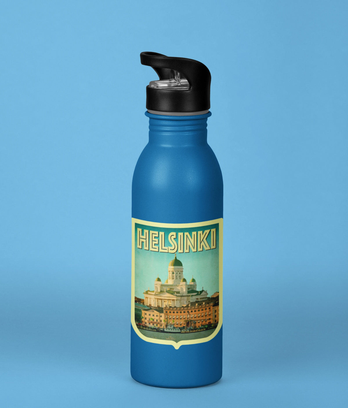 Helsinki Finland Travel Sticker: Vintage Suitcase Decal
