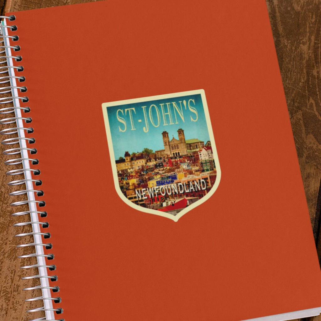 St John's Newfoundland Travel Sticker: Vintage Suitcase Decal