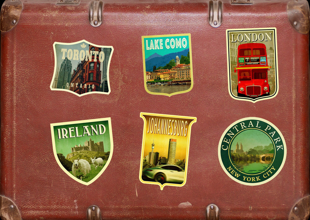 Johannesburg South Africa Vintage Travel Sticker: Suitcase, Laptop Decal