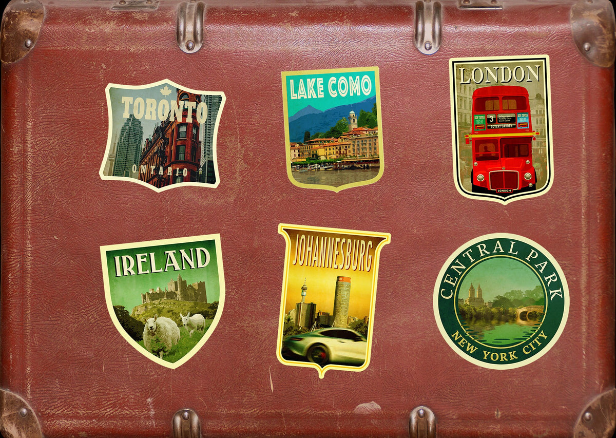 Johannesburg South Africa Vintage Travel Sticker: Suitcase, Laptop Decal