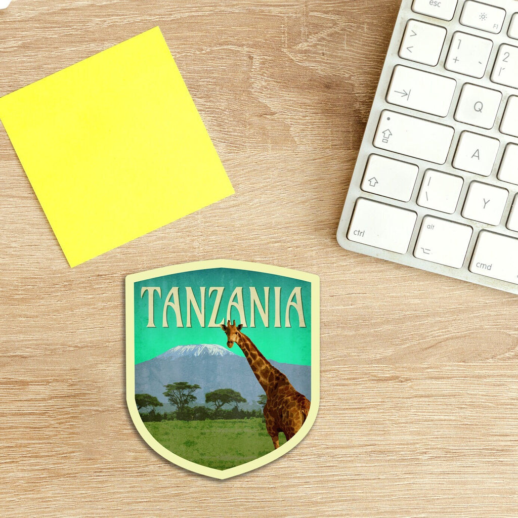 Tanzania travel sticker, vintage style decal for suitcase, luggage, car, laptop or water bottle
