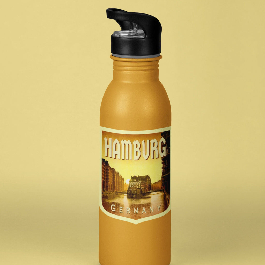 Hamburg Germany Travel Sticker: Vintage Suitcase Decal